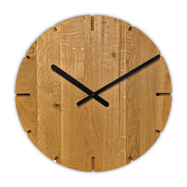 Natuhr XXL Holz Wanduhr - Superloft - aus Massivholz Eiche Scandinavian Design 50 cm Durchmesser