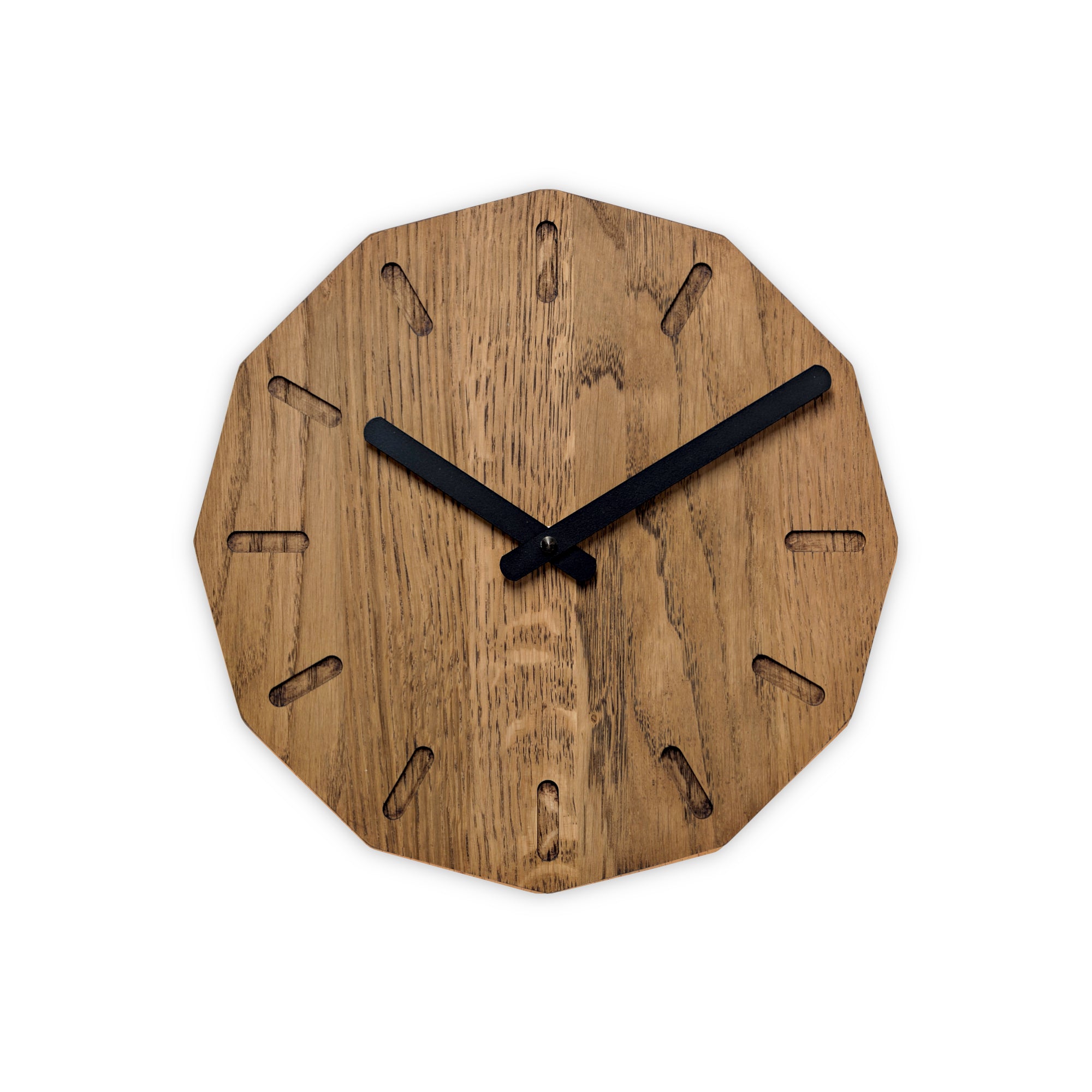 Echtholz Wanduhr Uhr Eiche Rustikal Natuhr Wanduhr Poly Eckige