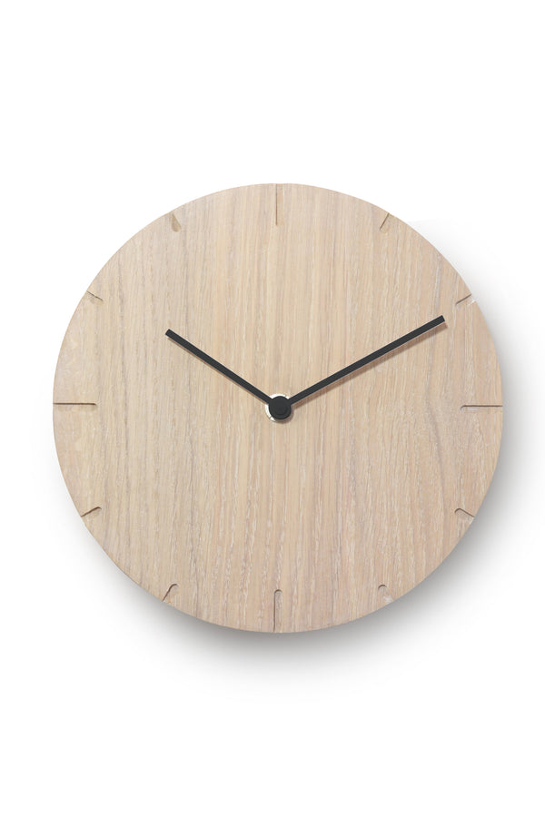 Natuhr Solide Mini kleine runde Holzuhr aus Massivholz mit leisem Quarz-Uhrwerk